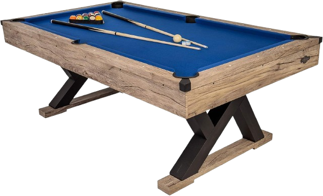 Billiard Table with Rustic Wood Finish